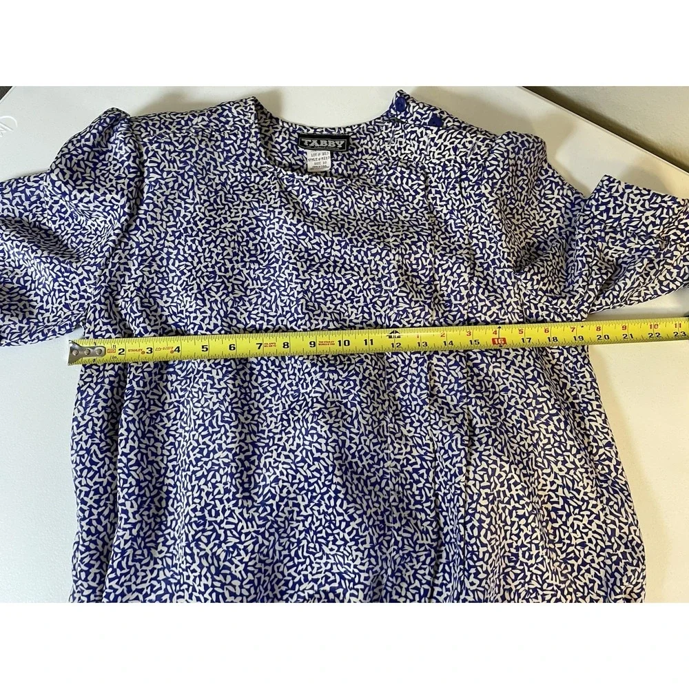Vintage Tabby Dress 10 Evening Wear USA Blue White Grunge Costume Play Dress up - Picture 5 of 7